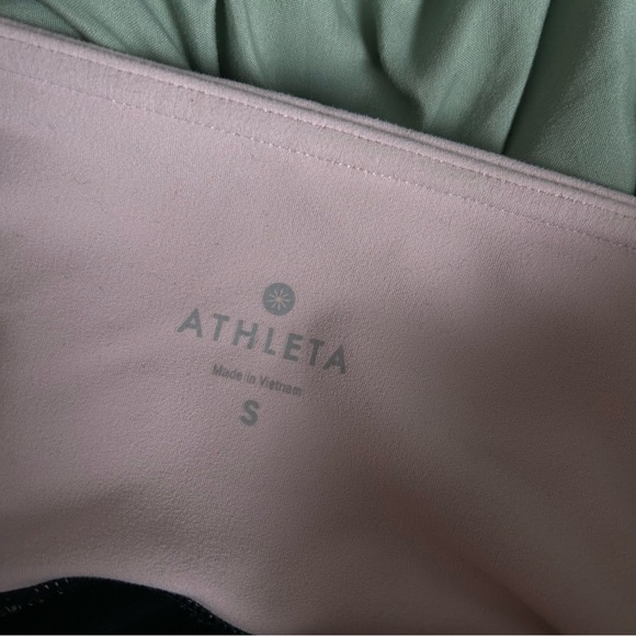 🩷ATHLETA MODBLOCK PINK BLACK SALUTATION TIGHTS LEGGINGS HIGH RISE SIZE SMALL - Picture 7 of 8